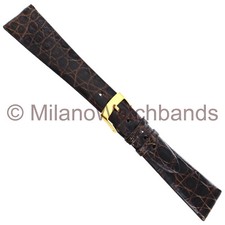 20mm Morellato Genuine Crocodile Dark Brown Unstitched Watch Band Mens 0042