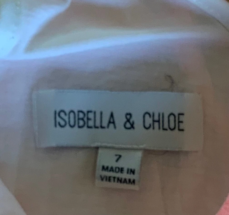 Vestido de verão fofo floral Isobella & Chloe rosa meninas tamanho 7 - Imagem 3 de 3