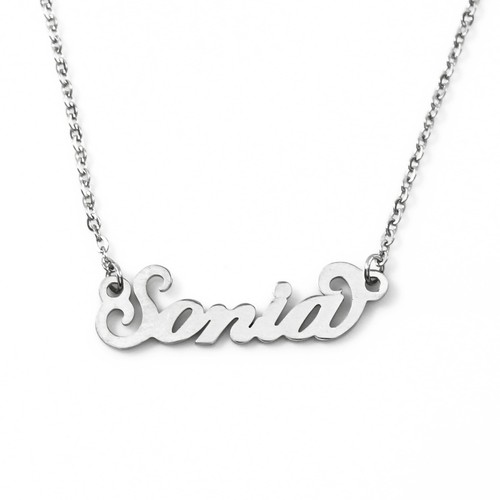SONIA Silver Tone Name Necklace 