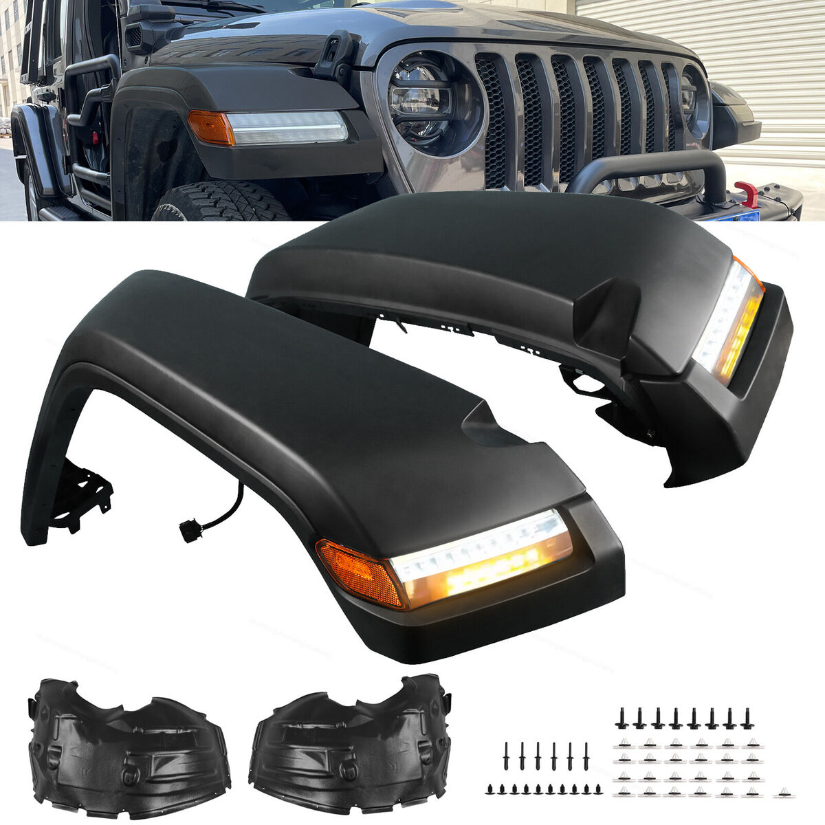 2018-2023 Fender Jeep Wrangler JL JLU Rubicon Fender Flares 2018-2023 Fender Jeep Wrangler JL JLU Rubicon Fender Flares