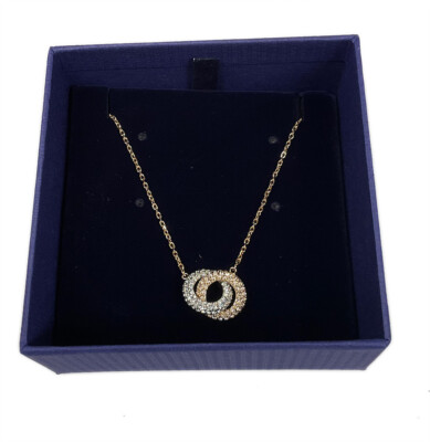 SWAROVSKI｜JEWERLY (Stone necklace (5414999)) Swarovski Stone Necklace Intertwined Circles, White, Rose