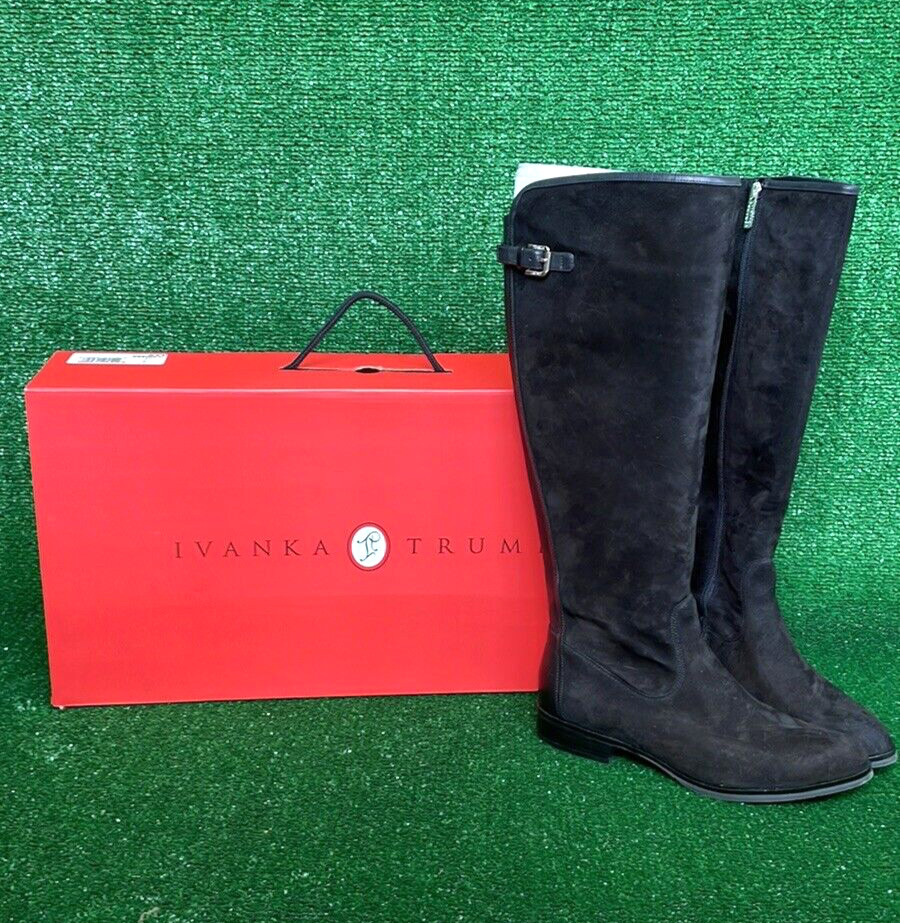 Women's Ivanka Trump Black Suede and Leather 'Larissa' Boots SZ 8.5M NWT image 2