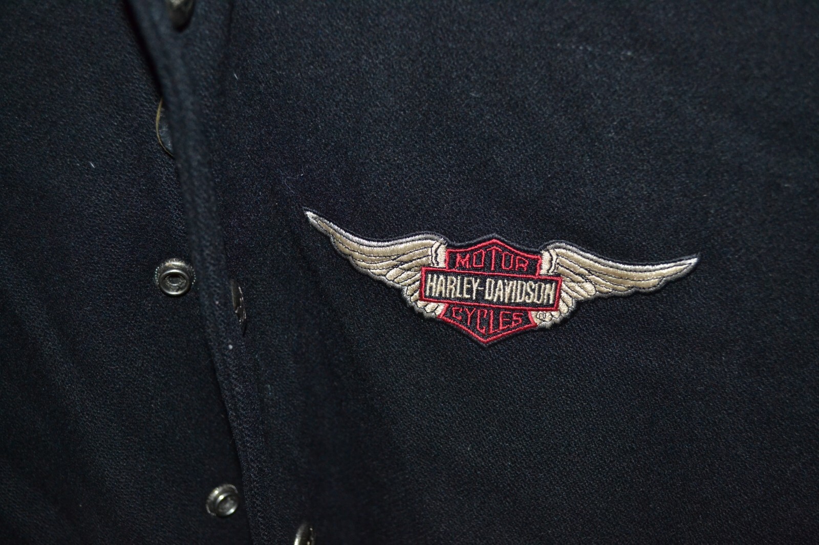 Harley Davidson Wool Shell Jacket Black Knucklehe… - image 3