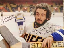 SLAP SHOT YVON BARRETTE SIGNED CHARLESTOWN CHIEFS “TRADE ME” 8X10 DENIS LEMIUEX