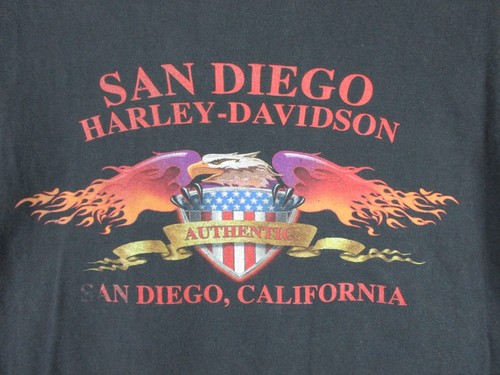 Harley Davidson San Diego Shirt Mens 4X Black Eagle Motorcycle 2005 Made in USA - Picture 6 of 15