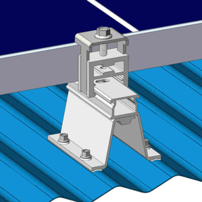 4 or 10 MageBracket CL Rail-less Solar Panel Mounting Kits Corrugated Metal Roof