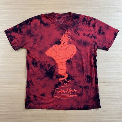 Disney Neff Aladdin Shirt Mens Small Red Tye Dye Jafar Genie