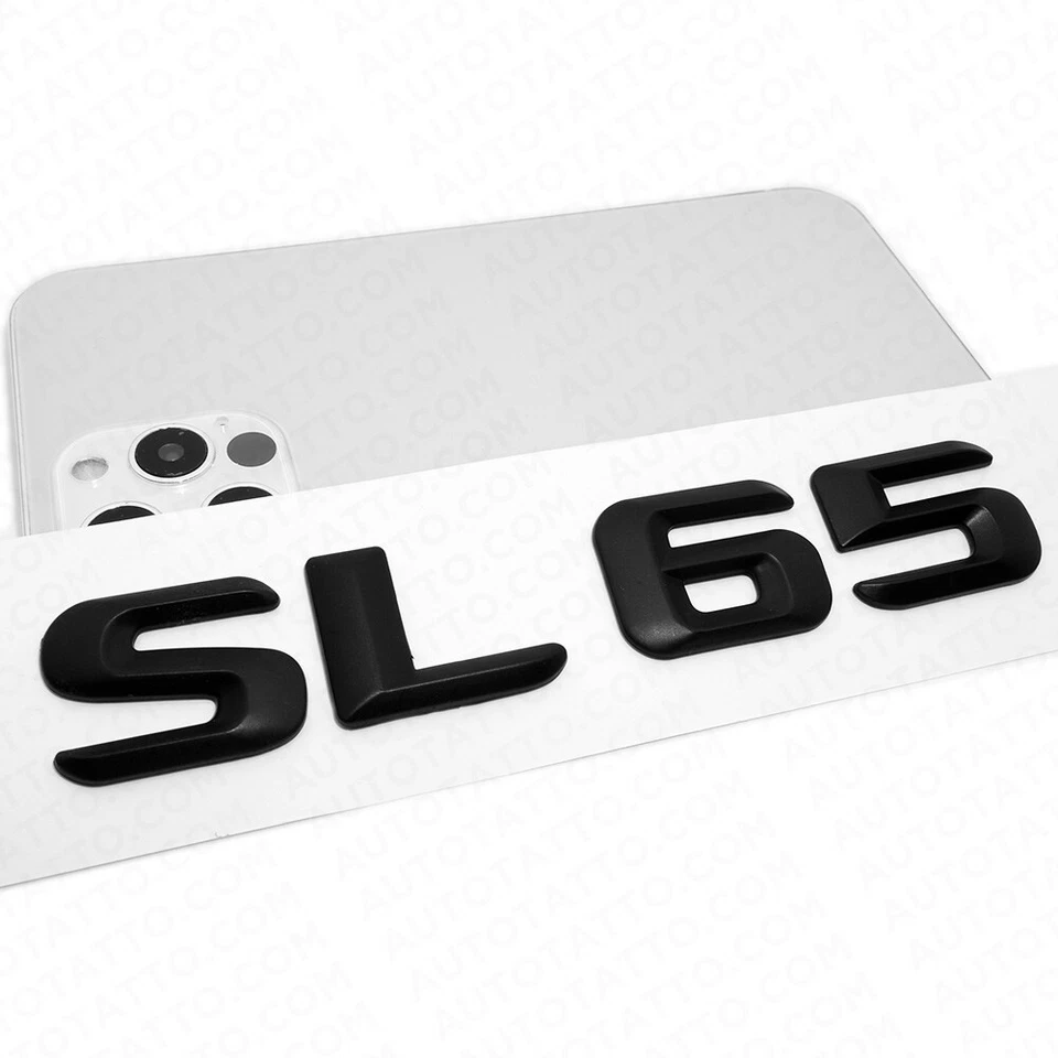 15-16 SL 65 AMG Letra 3D Emblema Baúl Logo Placa de identificación Insignia Decoración Negro Mate Foto 4 de 4