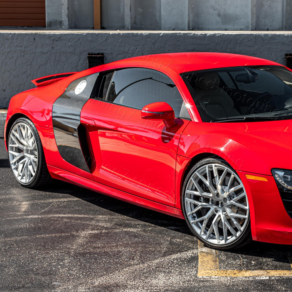 Fits Audi R8 V8 V10 Coupe 2008-2015 Side Door Fenders Blade Trims REAL CARBON