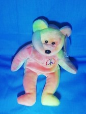 TY Beanie Baby Peace Bear 1996 With Tags 115 stamp Retired