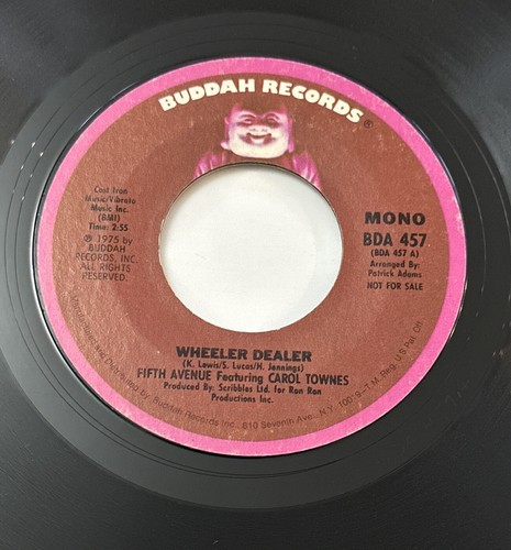 Fifth Avenue / Carol Townes Wheeler Dealer 7” Funk Soul Rare Record Buddah 457 - Picture 6 of 6