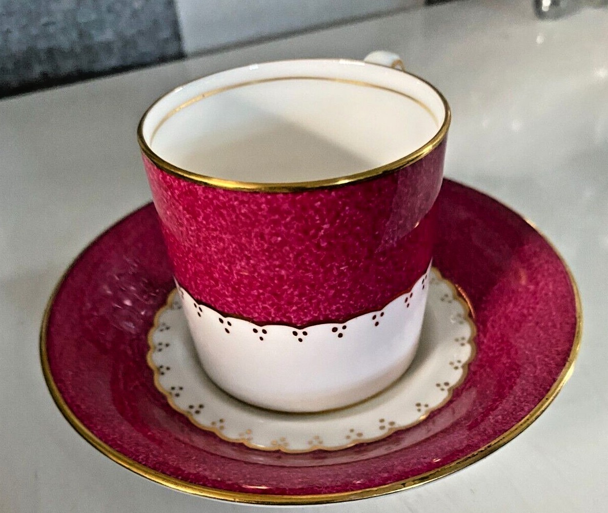 Coalport Vintage Demitasse Small Cup and Saucer Pink and Gold