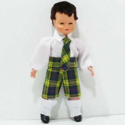 Dressed Boy Caco 02 0773 Yellow-green Plaid Uniform Flexible Dollhouse Miniature