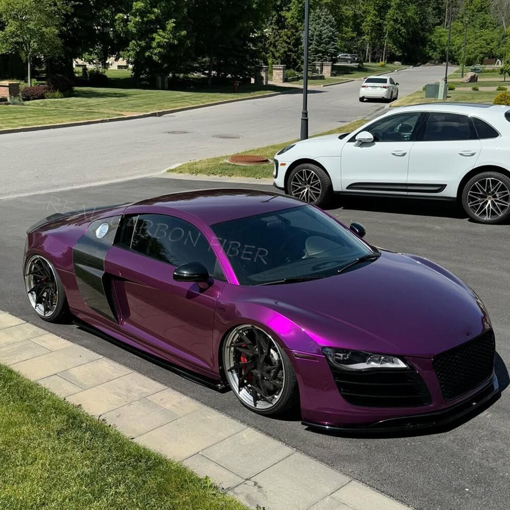 For Audi R8 V8 V10 Coupe 2008-15 REAL CARBON Side Door Fenders Blade Trims Panel