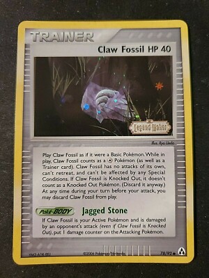 CLAW FOSSIL 2006 Pokemon EX Trainer Legend Maker #78 Holo Common