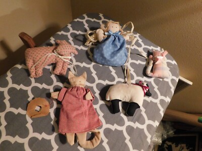 Handmade Cloth Christmas Ornaments Country Cat Lamb Cow Angel