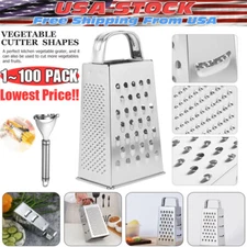 Kitchen Stainless Steel 4-Sided Box Food Grater Vegetable Cheese Slicer Shredder