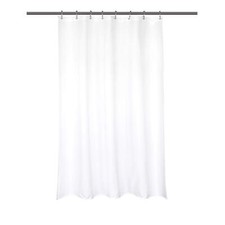 White Microfiber Stall Shower Curtain Liner 48x72 Waterproof Hotel Quality