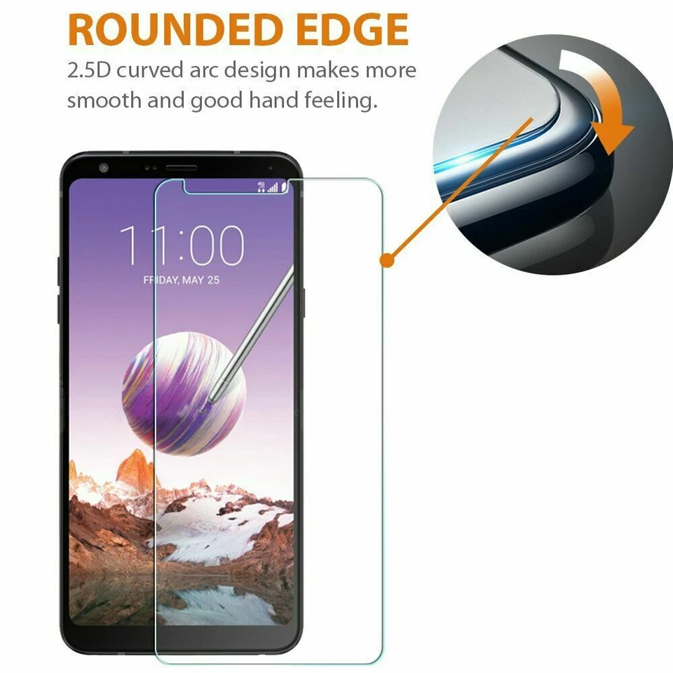 3-Pack For LG Stylo 5 / 5Plus Premium Screen Protector Clear 9H Tempered Glass - Image 3 of 4