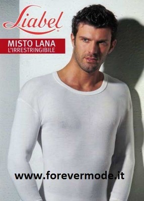 Men's Liabel Long Sleeve T-Shirt In Heavy Wool Blend Art 5175-333 ML
