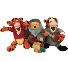 Winnie the Pooh Tigger Disney Plush Lot in Super Hero Santa Musician Costumes