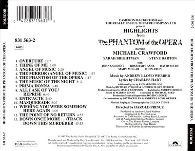 ORIGINAL LONDON CAST HIGHLIGHTS FROM THE PHANTOM OF THE OPERA [SPECIAL GOLD EDIT