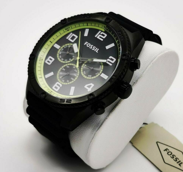 Fossil Brox Men's Black Silicone Strap 