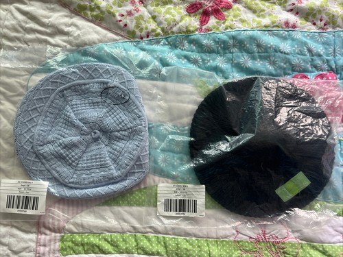 NWT Janie and Jack Light Blue Beret Or Black Cable Sweater Beret Size 10-12 - Picture 6 of 14