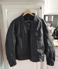 Vintage Xpert Performance Gear Motorcycle Heavy Leather Jacket Men's Sz L Black 