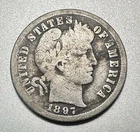 1897-O  BARBER DIME   GOOD  DETAILS    KEY DATE  #1814
