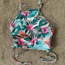 Hurley Youth Large L Swim Top Swimwear Floral Colorful Adjustable EUC