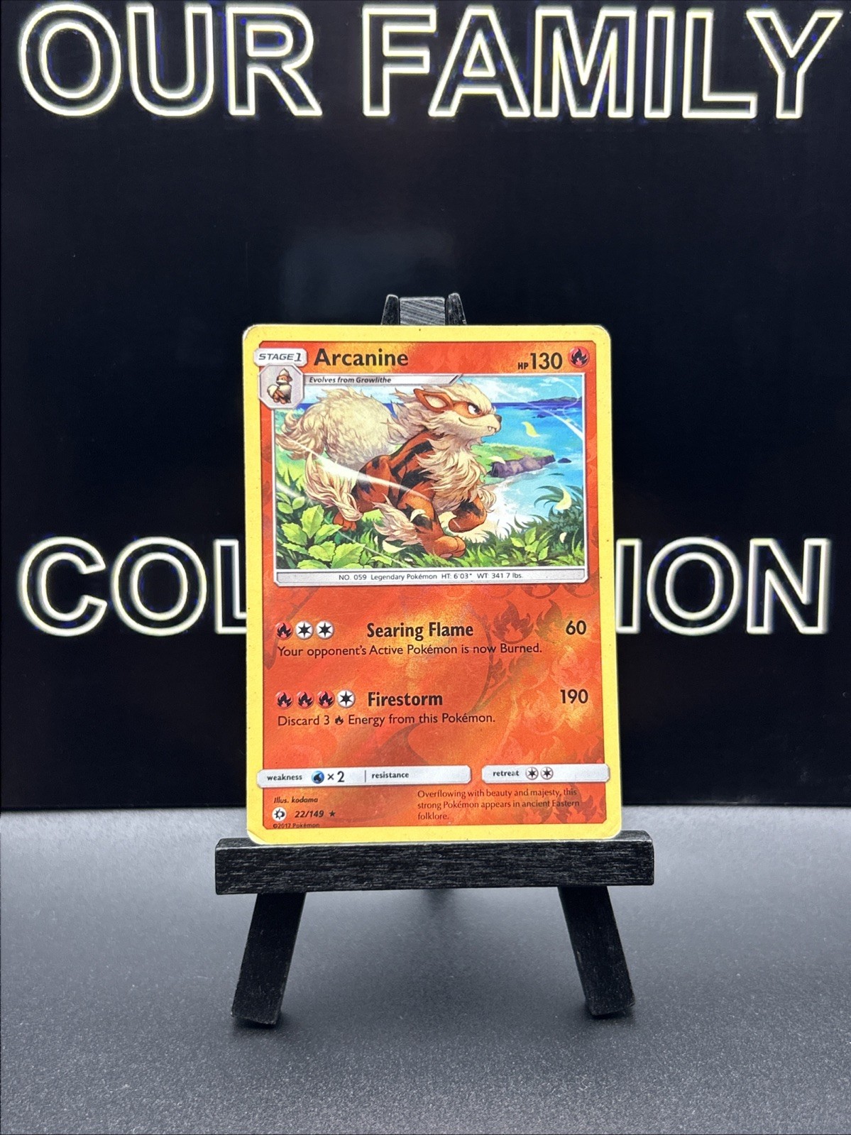 Arcanine 22/149 Sun & Moon Base Set Reverse Holo Pokémon Card