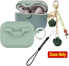 Lock Case for Airpods Pro 2nd Generation/1st Gen Case with Cute Flowers Keychain