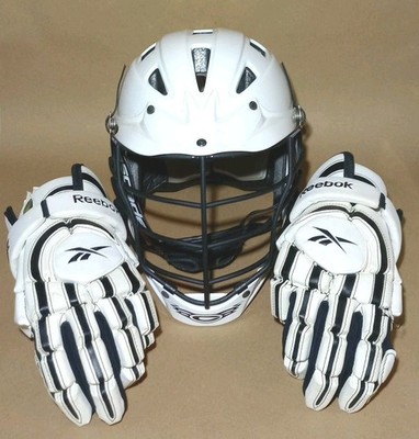 Cascade CPV-R Lacrosse Helmet White/Black & Reebok 5K 13'' Gloves Set