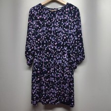 H&M Mini Dress Women M Black Floral Long Sleeve Romantic Spring Cottagecore