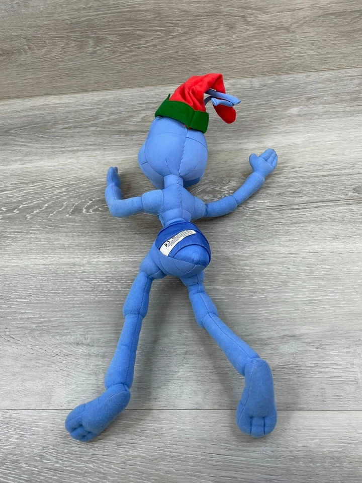 Juguete de peluche de Navidad de colección años 90 Disney Pixar niños azul A Bug's Life Flik Foto 2 de 4