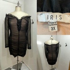 Iris plus size 3X sexy black stretch dress party, club, off the shoulder