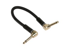 Monoprice 1/4 InchTS Guitar Pedal Patch Cable 8In Black W/Right Angle Connectors
