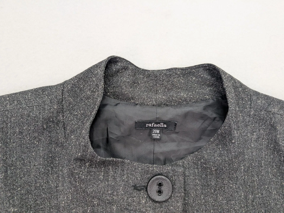 Jaqueta Blazer Feminina Rafaella Tamanho 20W Cinza Manga 3/4 Carreira Empresarial - Imagem 3 de 4