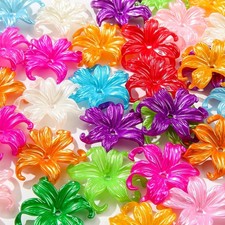 40 Flower Beads Assorted Colors 45mm Acrylic Beads Wholesale Bulk Large Set B