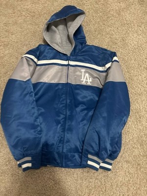 G-III Sports Dodgers Reversible Men's M Blue Gray Used Bomber Jacket