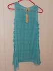 Turquoise Crochet lace overlay NWT girls 10 — photo 1