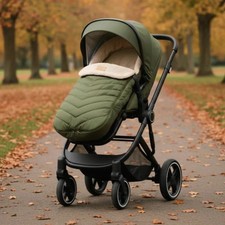 Image of Clair De Lune Snug Universal Pushchair Footmuff Newborns Infants Green or Beige