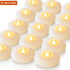 Homemory 24 Pack 3” Flameless Led Floating Candles, 200 Hour White Battery Opera