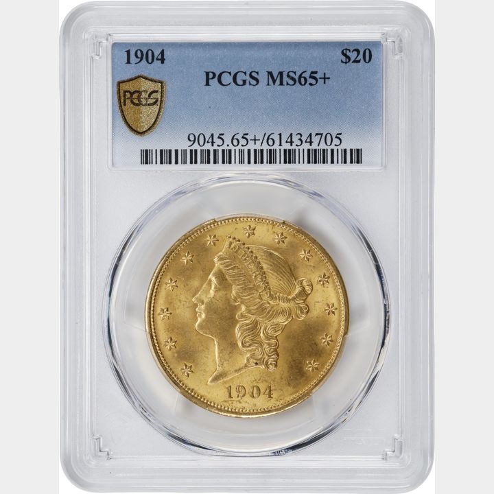 1904  $20 Gold Double Eagle  PCGS 65+ Secure Label  Free Ship USA Only