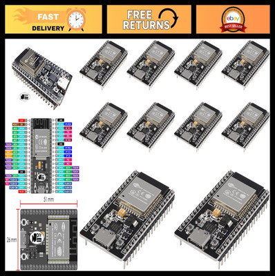10x 38-Pin ESP32S WiFi Bluetooth Development Board USB-C CP2102 Dual-Core IoT