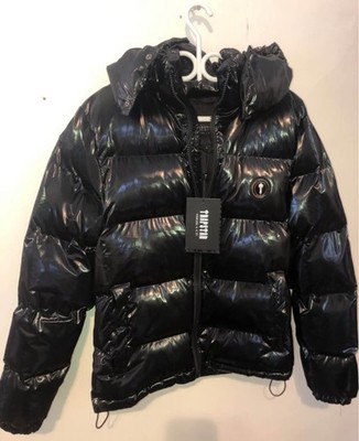 TRAPSTAR 光沢ダウン サイズS TrapStar London puffer Jacket Size Small NWT (GLOSSY BLACK) Rare
