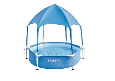 [ BIG SALE ] Intex 28209EP Canopy Metal Frame Above Ground Pool 6ft x 15in