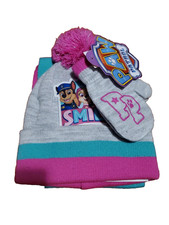 New Paw Patrol Girl's Beanie Hat, Scarf and Gloves Set One Size kdsbx