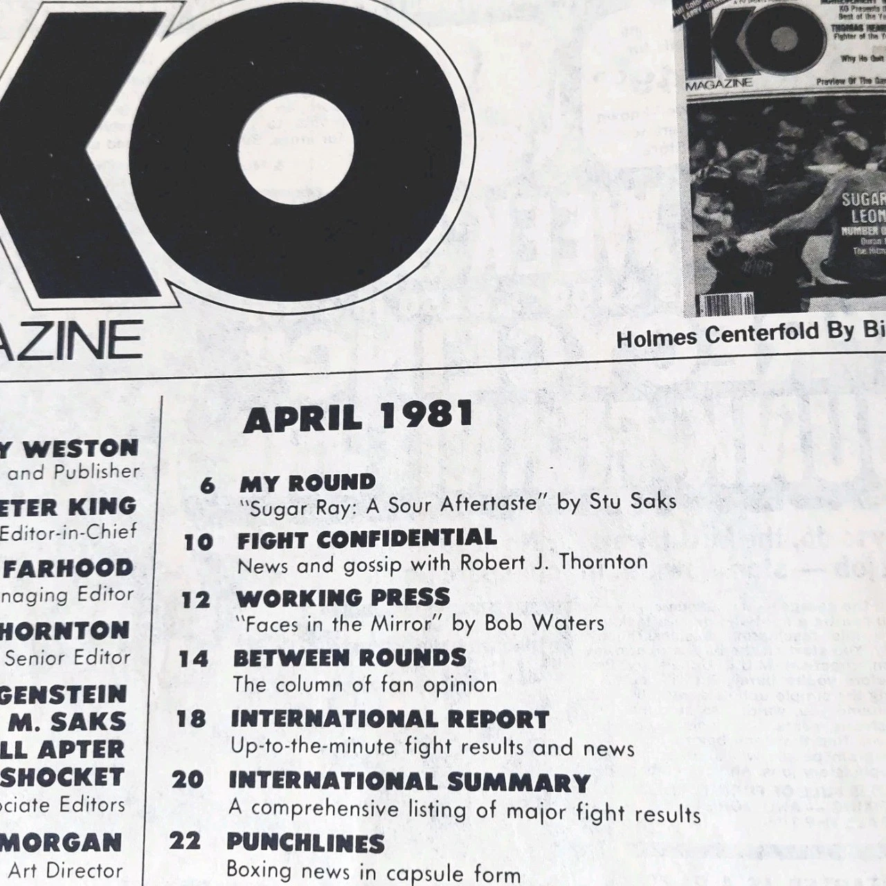 KO Magazine April 1981 Sugar Ray Leonard Cover | LARRY HOLMES POSTER - Picture 4 of 11